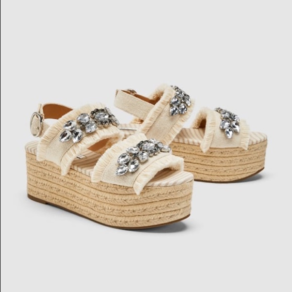 Zara platform sandal with jewels
